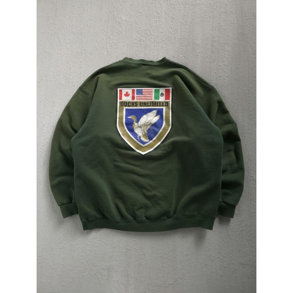 Fruit of the Loom Other - Vintage 90s Ducks Unlimited Green Crewneck Sweatshirt Heavyweight FotL XXL